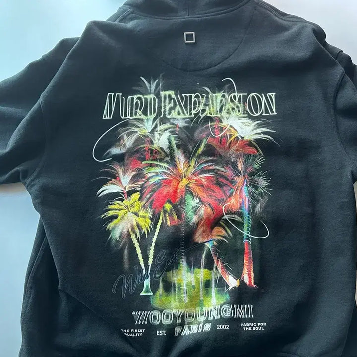 [SOLD OUT] 우영미 야자수 후드 티셔츠 블랙 - 25SS