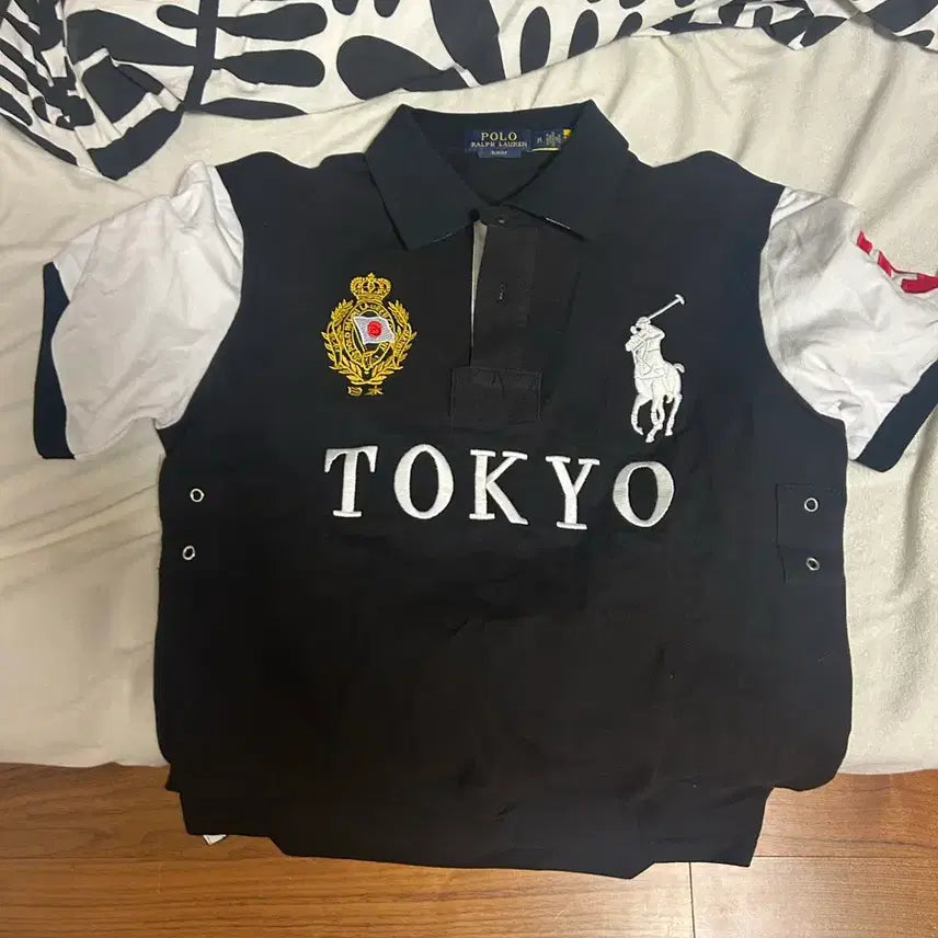 [BUNJANG] Polo Ralph Lauren Tokyo Chief Keep T-shirt / 폴로 도쿄 블랙 치프키프 반팔 카라티