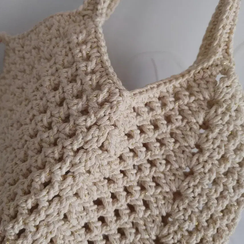 [BUNJANG] Handmade Ivory Granny Square Crochet Bag / 핸드메이드 코바늘 그래니스퀘어 가방