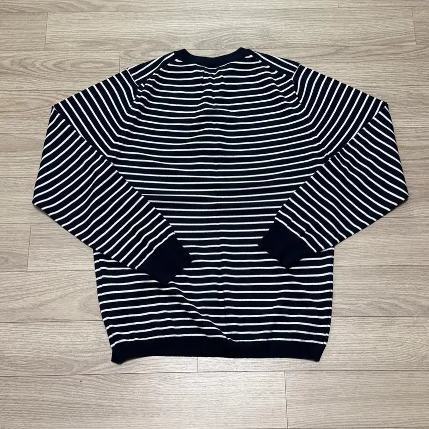 [BUNJANG] Afterpray Striped Knit Henryneck Navy / [M] 애프터프레이 스트라이프 니트 헨리넥 네이비
