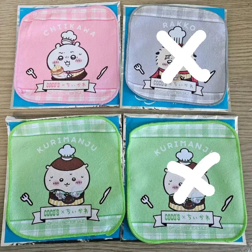 [BUNJANG] Chiikawa x Cocos Collaboration Handkerchief - Kurimanjyu &amp; Rakko / 치이카와 코코스 콜라보 손수건 쿠리만쥬 랏코