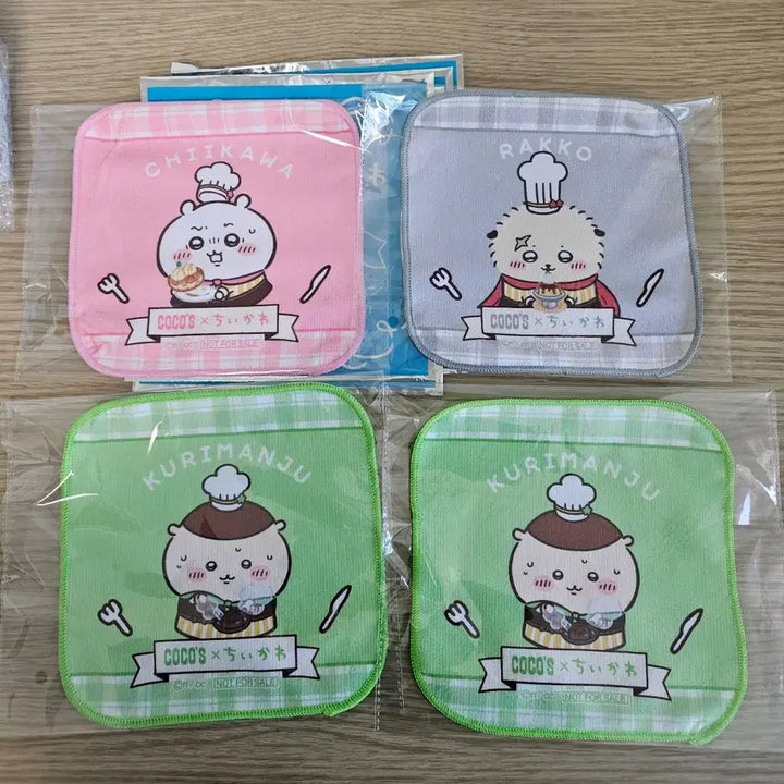 [BUNJANG] Chiikawa x Cocos Collaboration Handkerchief - Kurimanjyu &amp; Rakko / 치이카와 코코스 콜라보 손수건 쿠리만쥬 랏코