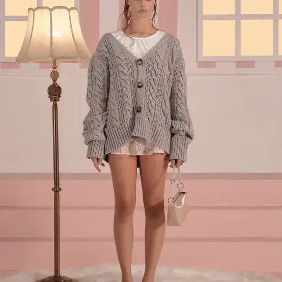 [BUNJANG] 3Times Baby Boo Cardigan Grey / 쓰리타임즈 베이비 부 가디건 그레이