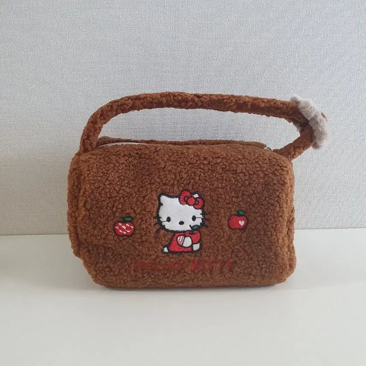 [BUNJANG] Hello Kitty Brown Teddy Fleece Tote Bag / 헬로키티 브라운 토트백