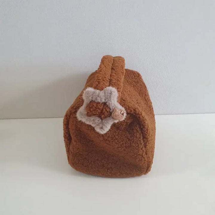 [BUNJANG] Hello Kitty Brown Teddy Fleece Tote Bag / 헬로키티 브라운 토트백