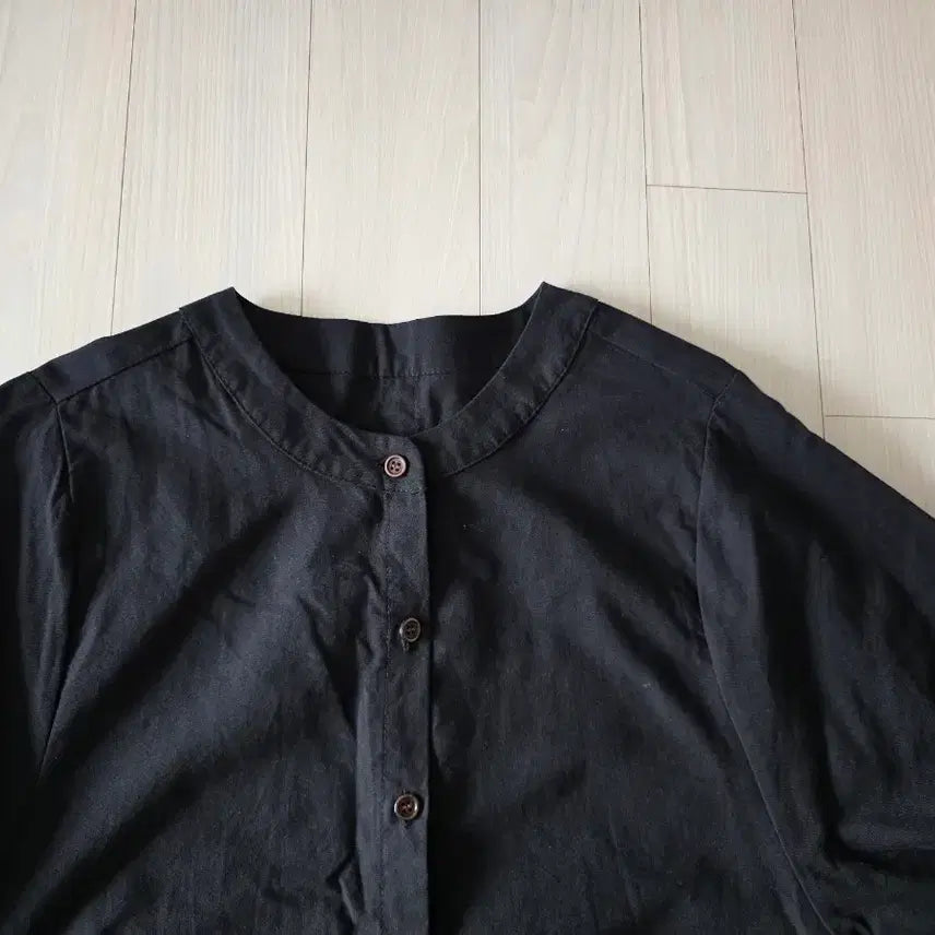 [BUNJANG] Black Balloon Sleeve Shirt Blouse / 블랙 벌룬 소매 셔츠 블라우스