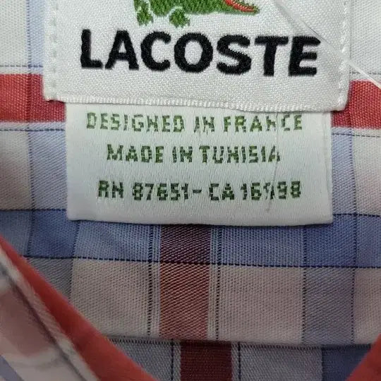 [BUNJANG] Lacoste Checkered Shirt / 라코스테 체크 남방 40사이즈