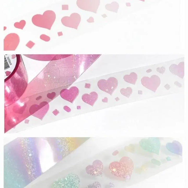 [BUNJANG] Love Powder Rainbow Hologram Matte Tape Set / 키스컷 띵) 미담 하트 3종 일괄 러브파우더 레인보우 홀로그램 마테 다꾸