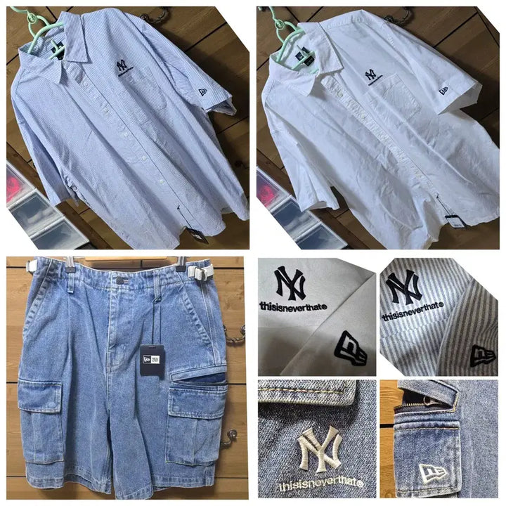 [BUNJANG] New Era x Thisisneverthat Oxford Shirt / Pants Set / 뉴에라X디네댓(셔츠/팬츠)개별가