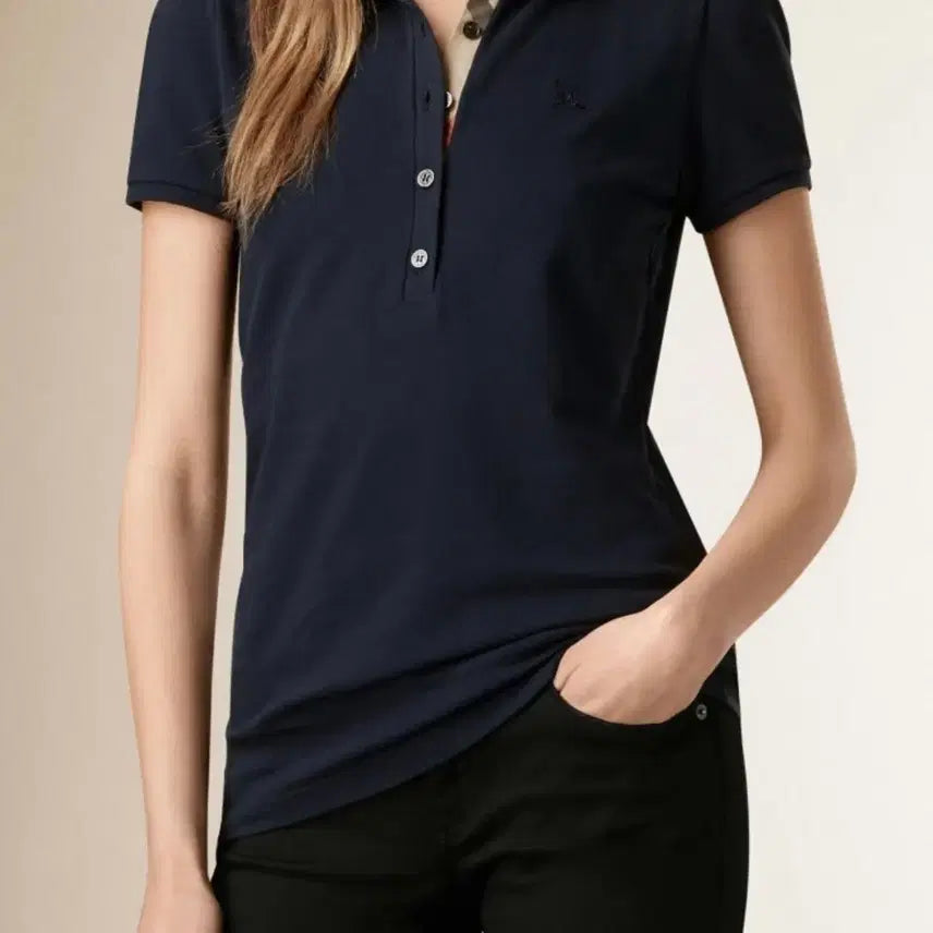 [BUNJANG] Burberry Navy Pique Polo Shirt (New with Tags) / (택O/새상품)버버리 피케 티셔츠 네이비