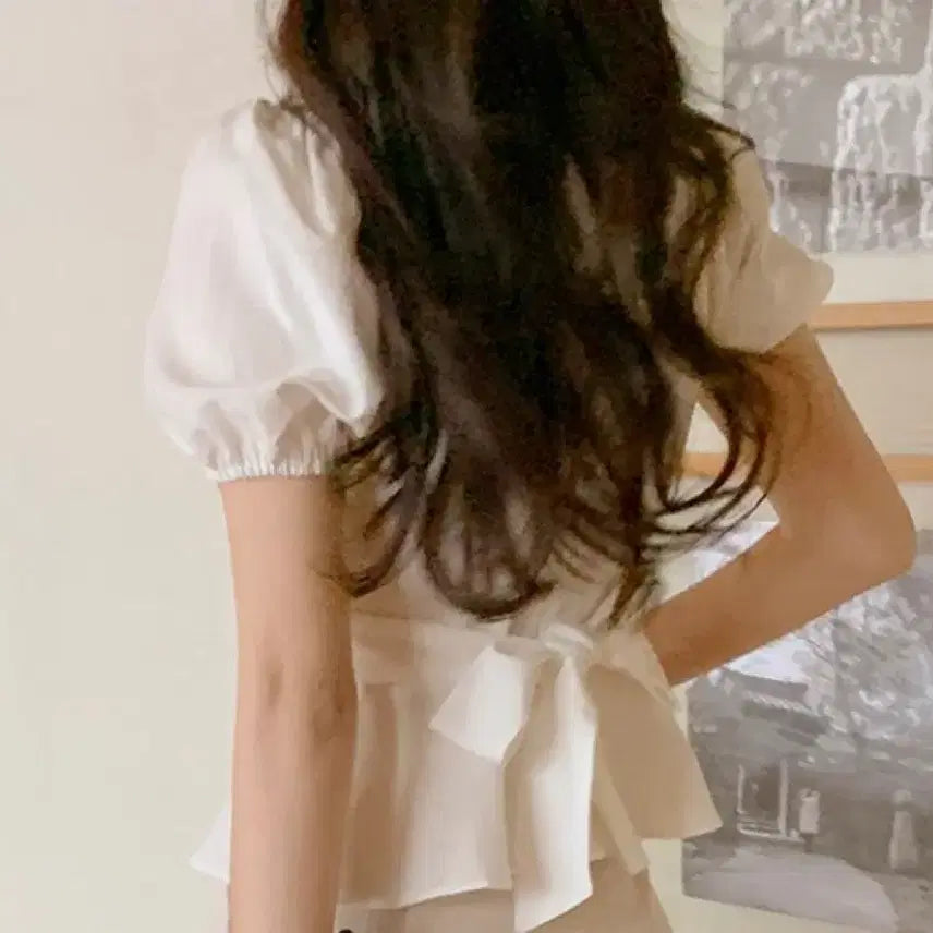 [BUNJANG] [자체제작] 퍼빗 린넨 랩 블라우스 아뜨랑스 프롬데이원 에브리모닝 히니크 / [자체제작] 퍼빗 린넨 랩 블라우스 아뜨랑스 프롬데이원 에브리모닝 히니크
