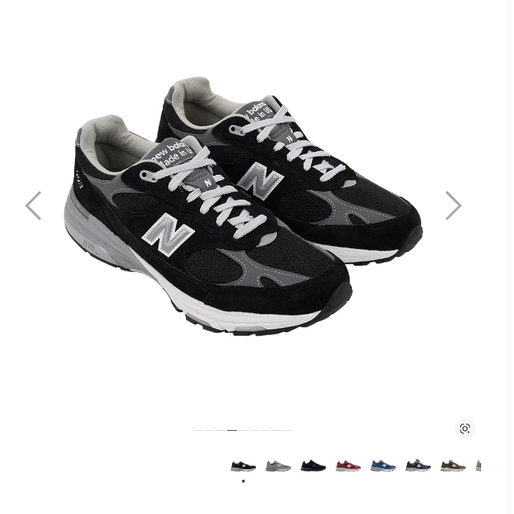 [BUNJANG] New Balance 993 Black D Standard Sneakers / 뉴발란스 993 블랙 270D