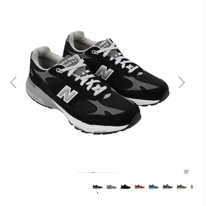 [BUNJANG] New Balance 993 Black D Standard Sneakers / 뉴발란스 993 블랙 270D