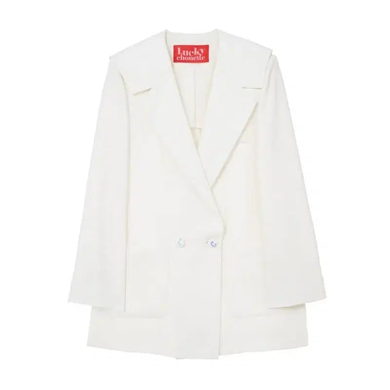[BUNJANG] LUCKY CHOUETTE White Double Button Jacket / 럭키슈에뜨 화이트 더블 버튼 자켓 새상품