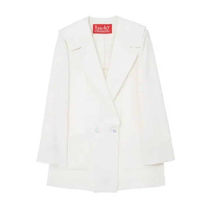 [BUNJANG] LUCKY CHOUETTE White Double Button Jacket / 럭키슈에뜨 화이트 더블 버튼 자켓 새상품