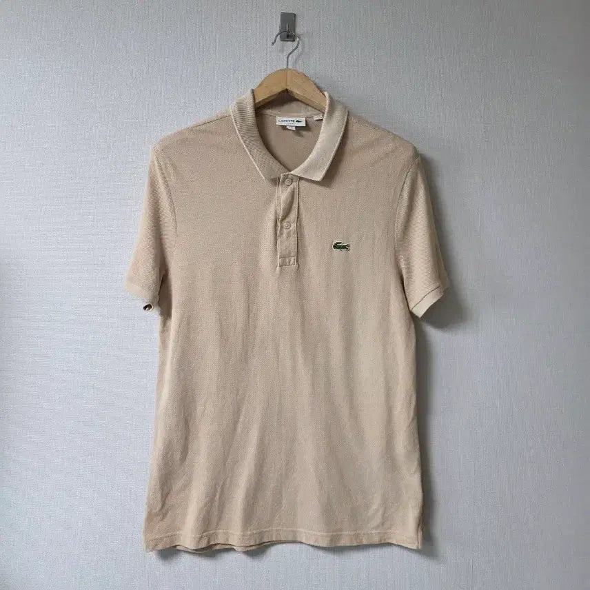 [BUNJANG] Lacoste Beige Pique Short Sleeve T-Shirt Size 100 / 라코스테 베이지 피케 반팔 티셔츠  사이즈 100