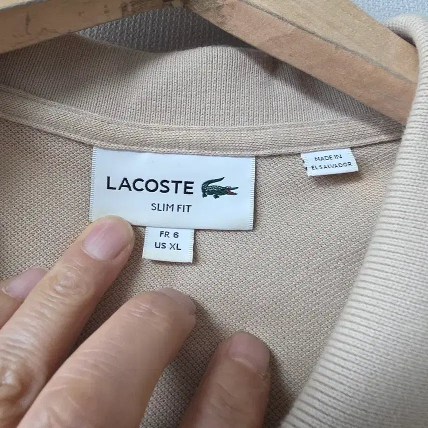 [BUNJANG] Lacoste Beige Pique Short Sleeve T-Shirt Size 100 / 라코스테 베이지 피케 반팔 티셔츠  사이즈 100