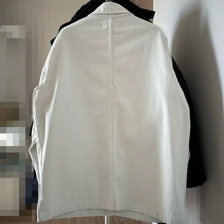 [BUNJANG] Miel Art Denim Jacket (Work Jacket) - Ivory / 미엘 아트 데님 자켓(워크자켓) 아이보리