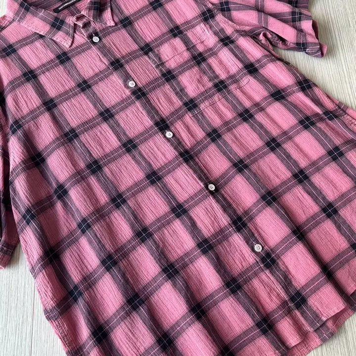 [BUNJANG] Hatching Room Overdyed Pink Short Sleeve Shirt / [4] 해칭룸 오버다이드 핑크 반팔 셔츠