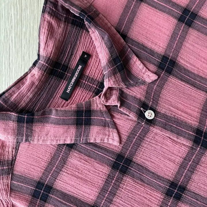 [BUNJANG] Hatching Room Overdyed Pink Short Sleeve Shirt / [4] 해칭룸 오버다이드 핑크 반팔 셔츠