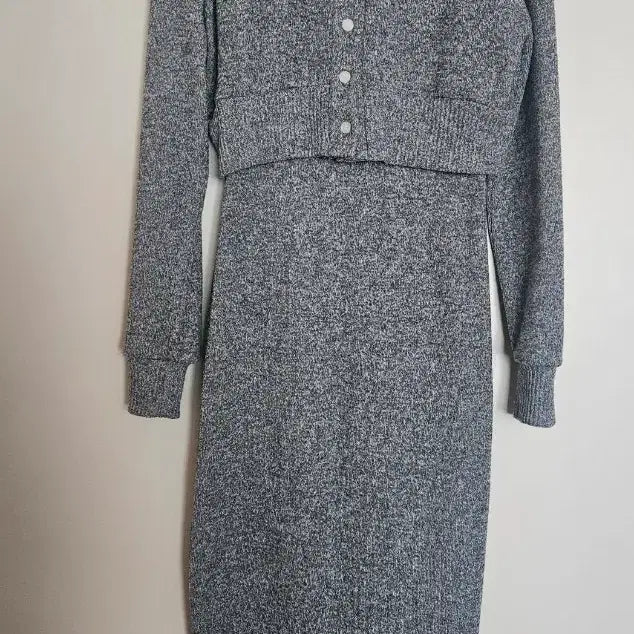 [BUNJANG] Amoeda Knit Long Dress Cardigan Set / AMOEDA 니트 롱 원피스 가디건 세트44~55