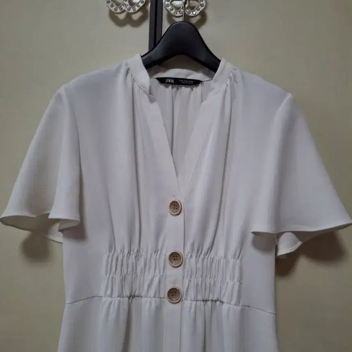 [BUNJANG] ZARA White V-Neck Maxi Dress / ZARA 화이트 원피스 66  넉넉55