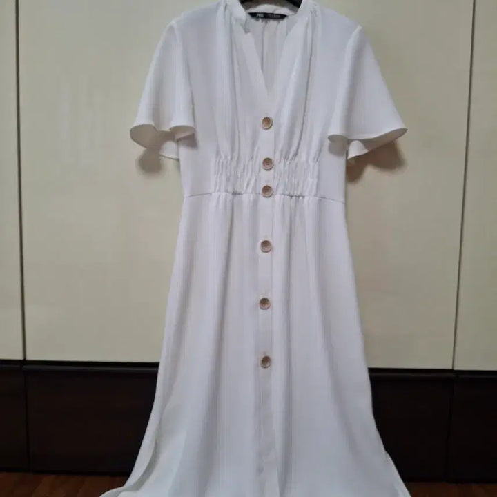[BUNJANG] ZARA White V-Neck Maxi Dress / ZARA 화이트 원피스 66  넉넉55