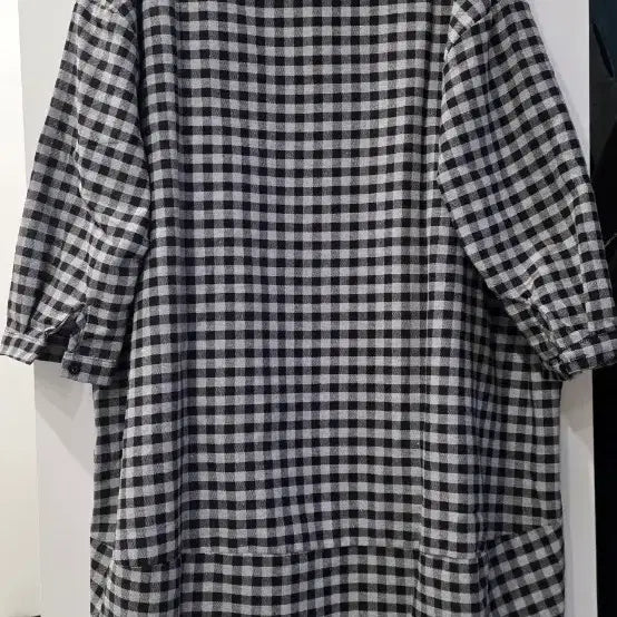 [BUNJANG] Gingham Check Shirt Dress Black / 깅엄 체크 셔츠 원피스 블랙