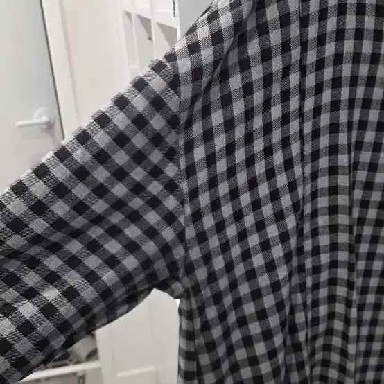 [BUNJANG] Gingham Check Shirt Dress Black / 깅엄 체크 셔츠 원피스 블랙