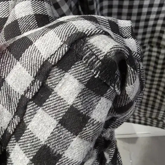 [BUNJANG] Gingham Check Shirt Dress Black / 깅엄 체크 셔츠 원피스 블랙