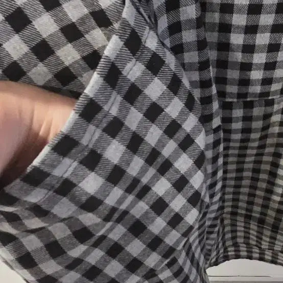 [BUNJANG] Gingham Check Shirt Dress Black / 깅엄 체크 셔츠 원피스 블랙