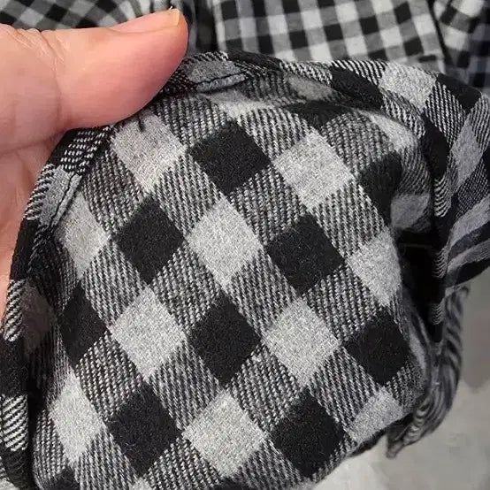 [BUNJANG] Gingham Check Shirt Dress Black / 깅엄 체크 셔츠 원피스 블랙