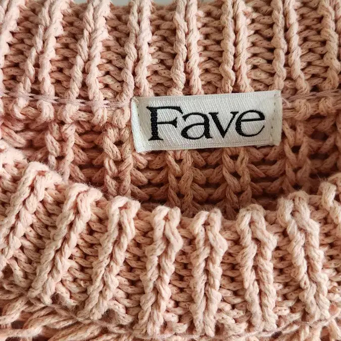 [BUNJANG] Fave Pink Knit Short Sleeve T-shirt / Fave 핑크 고급니트 반팔 티셔츠