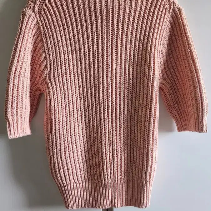 [BUNJANG] Fave Pink Knit Short Sleeve T-shirt / Fave 핑크 고급니트 반팔 티셔츠