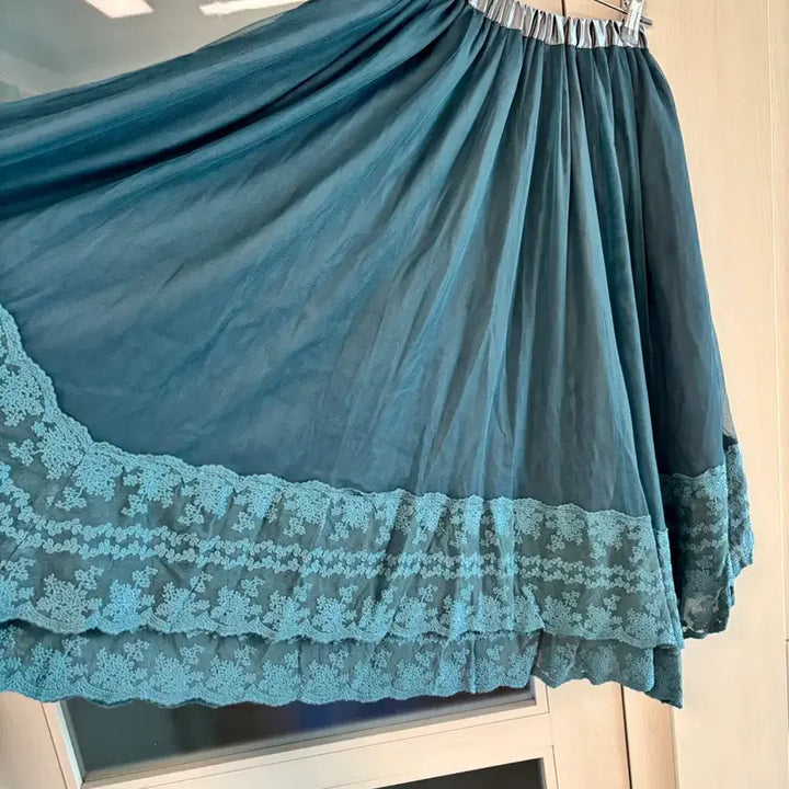 [BUNJANG] Vintage Lace Tiered Long Skirt / 빈티지의류_ 레이스 캉캉 롱 스커트