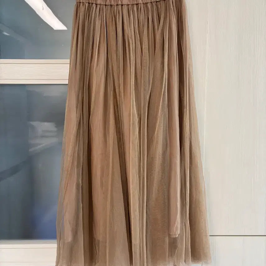 [BUNJANG] Vintage Brown Sheer Maxi Skirt / 빈티지의류_브라운 샤 스커트