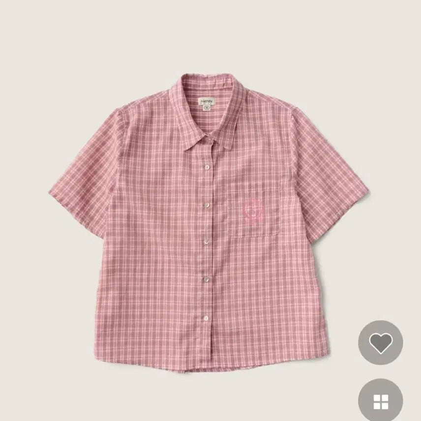[BUNJANG] sienne Nozomi Check Short-Sleeve Shirt Pink / 시엔느 노조미 체크 반팔셔츠 핑크