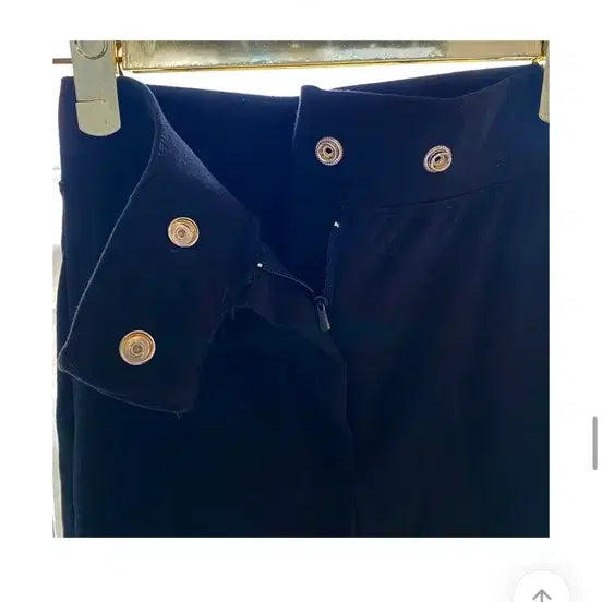 [BUNJANG] Fleece Lined Knit Two-Button Pants / 기모 니트 투버튼 팬츠