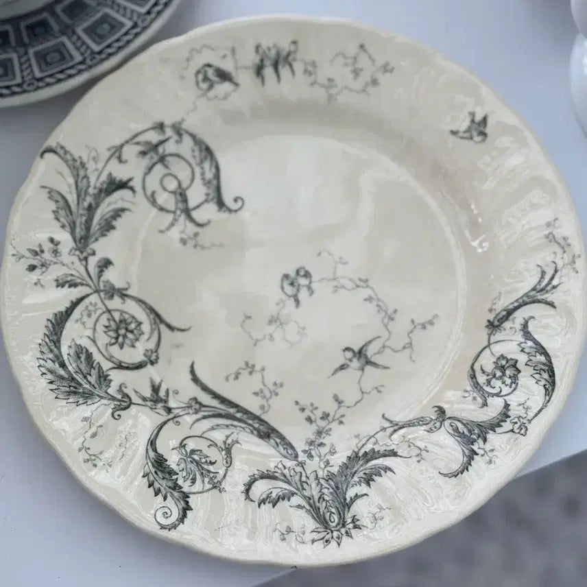 [BUNJANG] Terre de Fer French Vintage Floral Pattern Plate / 떼르드페 프랑스 빈티지 새 접시