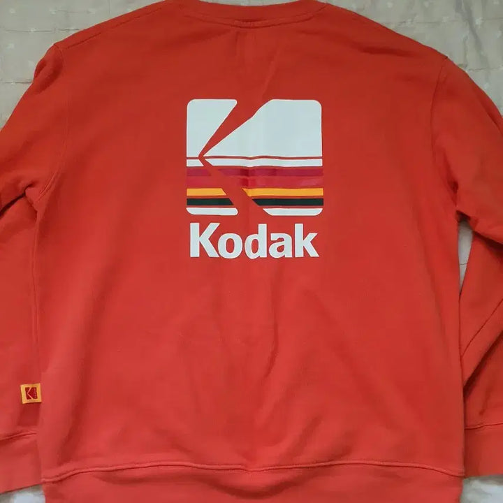 [BUNJANG] Kodak Rainbow Embroidered Logo Sweatshirt Orange S (New) / 코닥 Kodak 레인보우 자수 로고 맨투맨 스웻셔츠 오렌지 S (새제품)