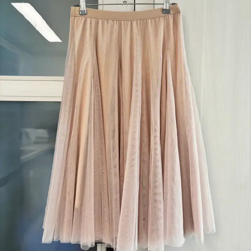 [BUNJANG] Vintage Beige Tiered Tulle Skirt / 빈티지의류_베이지 캉캉 튤 스커트