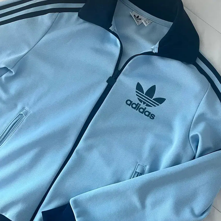 [BUNJANG] Adidas Beckenbauer Sky Blue Cropped Jersey M / 바켄바우어 아디다스 스카이블루 크롭 져지 M