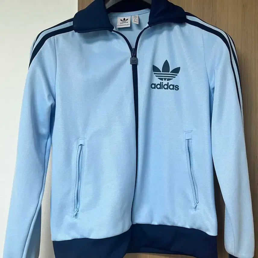 [BUNJANG] Adidas Beckenbauer Sky Blue Cropped Jersey M / 바켄바우어 아디다스 스카이블루 크롭 져지 M