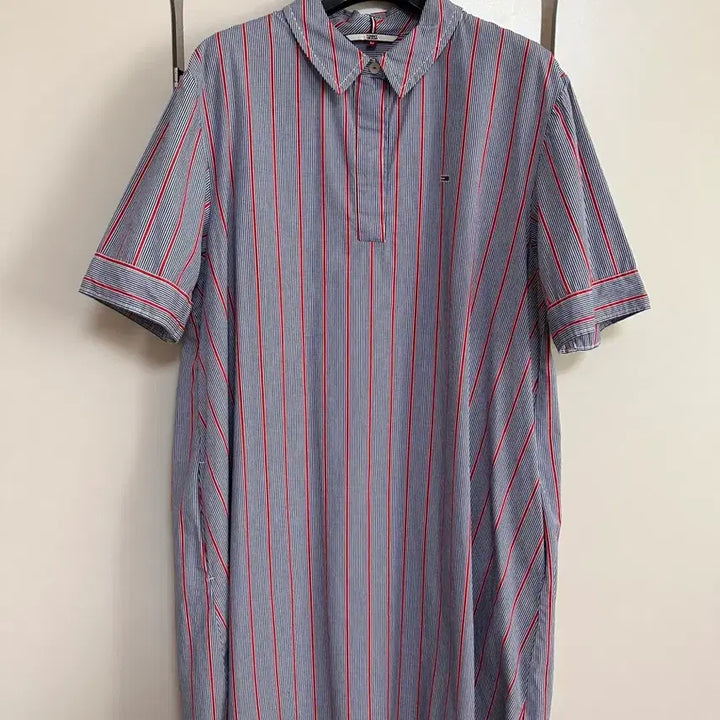 [BUNJANG] Tommy Hilfiger Striped Short Sleeve Shirt Dress M / 타미힐피거 스트라이프 반팔 셔츠형 원피스 M 상태좋아요