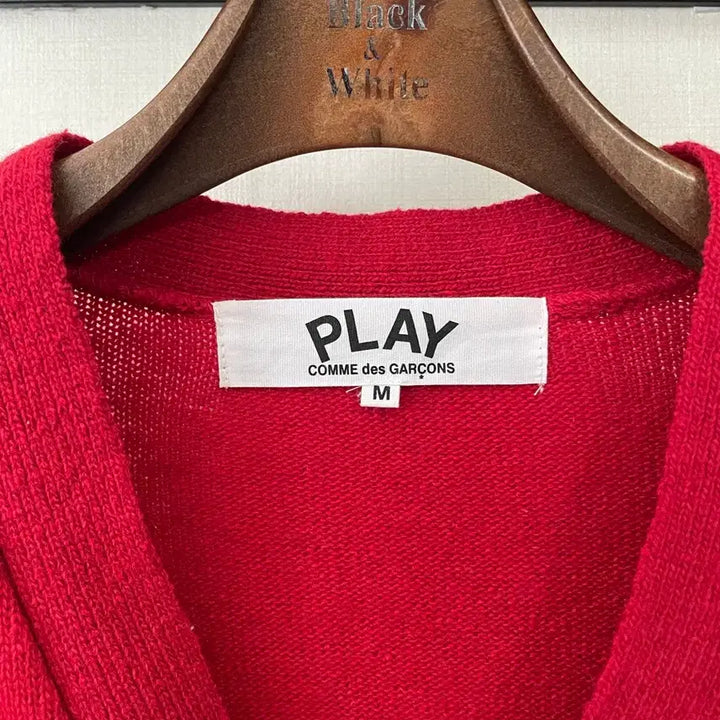 [BUNJANG] Comme des Garçons PLAY Red Cardigan (M) / 꼼데가르송 플레이 레드 가디건 M