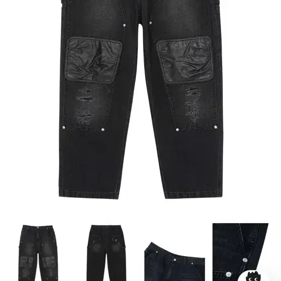 [BUNJANG] Insane Garage Leather Double Knee Work Pants / 급처) 인세인개러지 레더 더블니 워크팬츠