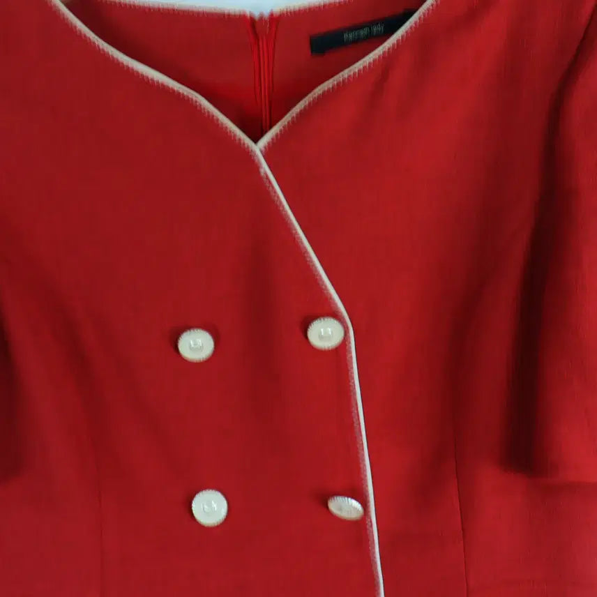 [BUNJANG] Kenneth Lady Double Button Dress Red Size 66 / 케네스레이디 Kenneth lady 정품 더블 버튼 원피스 레드 66