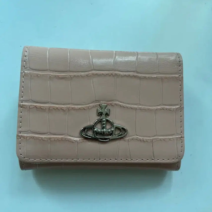 [BUNJANG] Vivienne Westwood Pink Croc Bifold Wallet / 비비안웨스트우드 핑크 크로커 반지갑