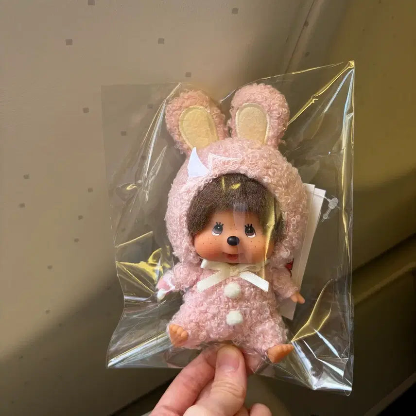 [BUNJANG] Monchhichi Bunny Plush Keychain / 새상품 모코모코 바니몬치치 키링