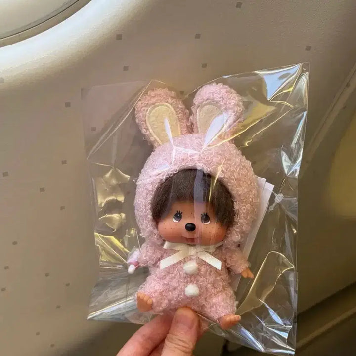 [BUNJANG] Monchhichi Bunny Plush Keychain / 새상품 모코모코 바니몬치치 키링